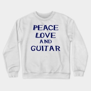 Peace love and guitar blue Crewneck Sweatshirt